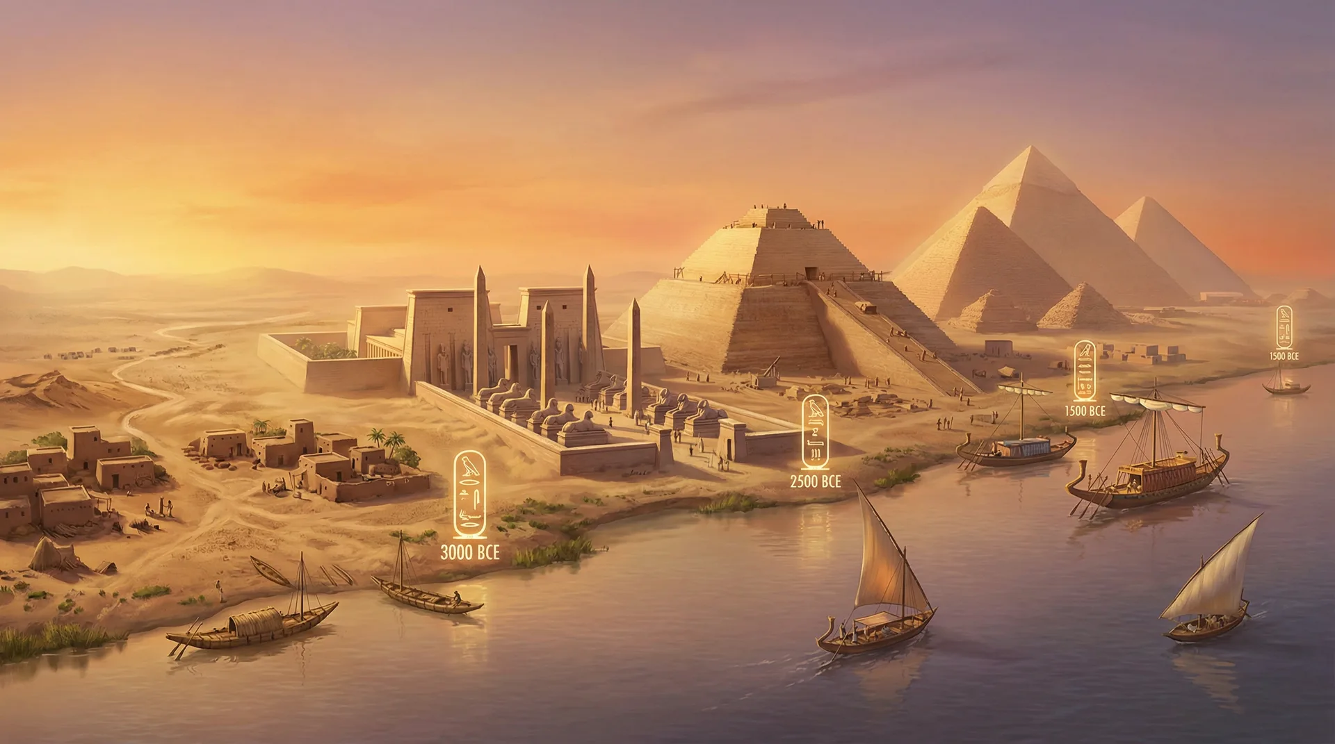 幸运刮刮乐 - 神庙发展史尼罗河时间轴全景